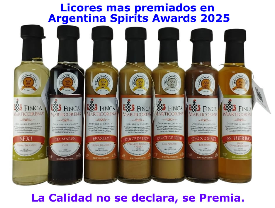 Colección de licores Finca Marticorena